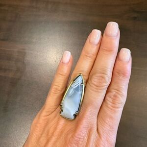 Kendra Scott Gold and Gray Stone Ring